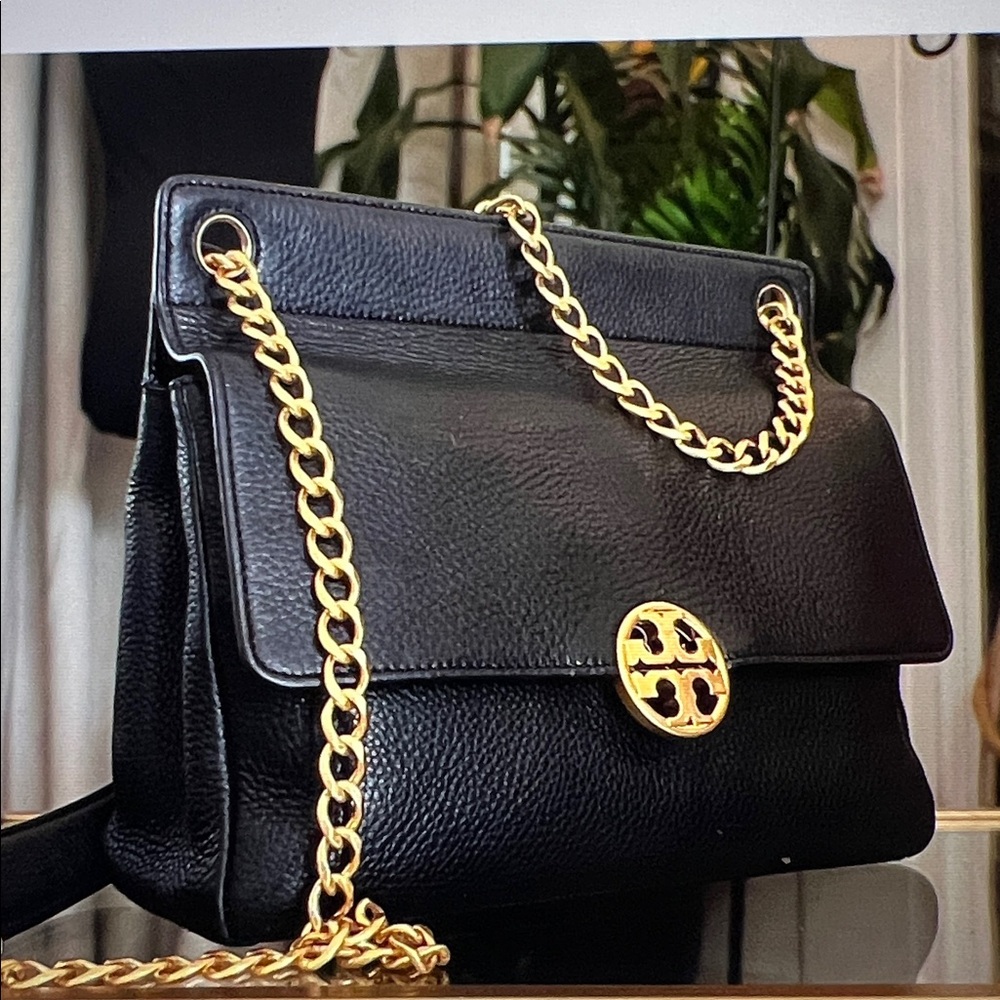 Tory Burch Black Leather Chelsea Shoulder bag/ CrossbodyBag. - Picture 2 of 16